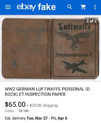 WW2 LUFTWAFFE PERSONAL ID BOOKLEY INSPECTION PAPER