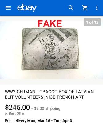 Nazi Cigarette Case, ebay, fake, WW2, German