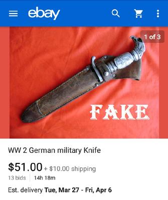 WW 2 German Military Knife, ebay