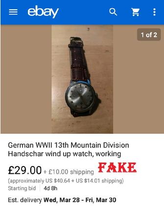 Brexit2019, fake nazi items, ebay fakes, WW2 fakes, German WW2 military fakes