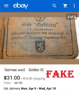 Fake Nazi ID, WW2 fakes, Nazi Passbook