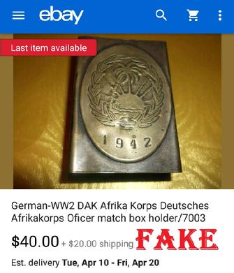 Fake WW2 German trench art