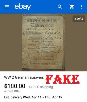 Fake Nazi ID Book