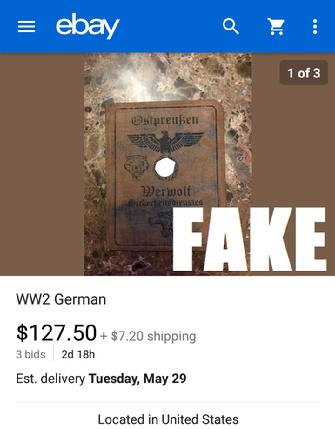 Fake Nazi Passbook, ID, WW2