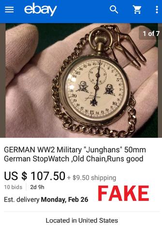 oldtownch fake watches, german, nazi, WW2 fakes, ebay fakes