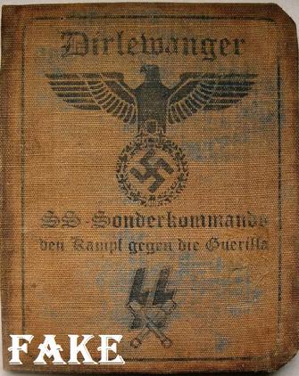 German Anti Guerilla Dirlewanger Sonderkommando ID Document