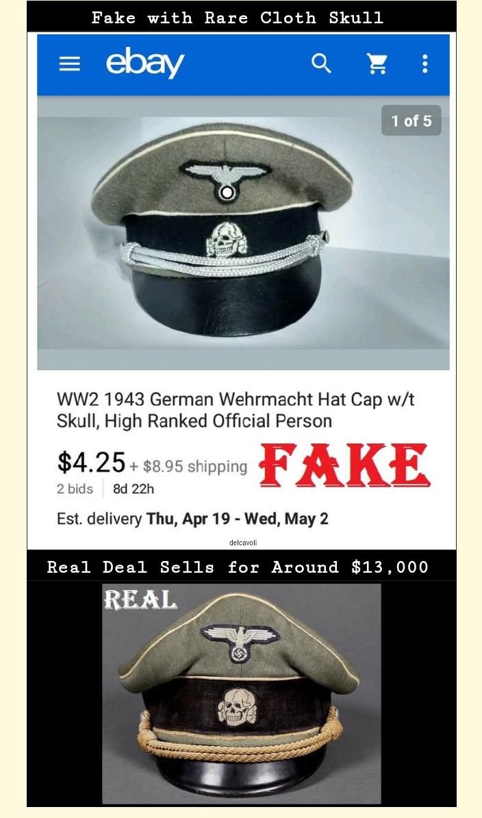 Fake Nazi SS Visor Cap