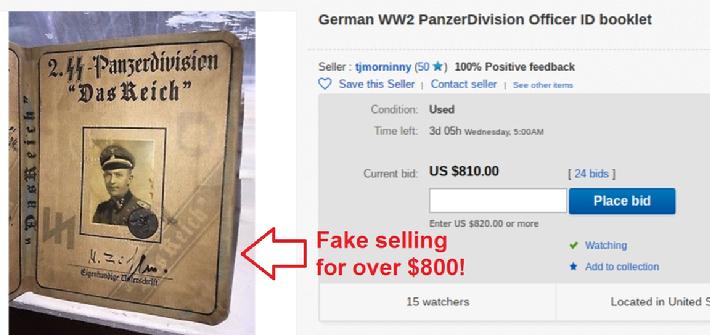 German WW2 PanzerDivision ID booklet