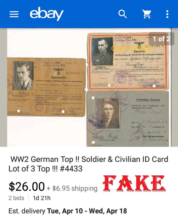 Fake Nazi ID Cards